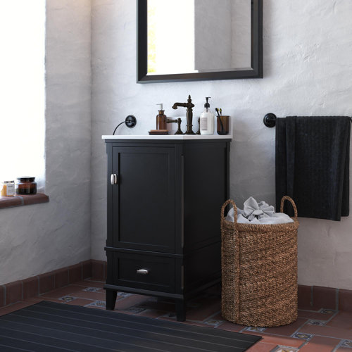 Dorel Living Otum 18'' Single Bathroom Vanity with Engineered Stone Top